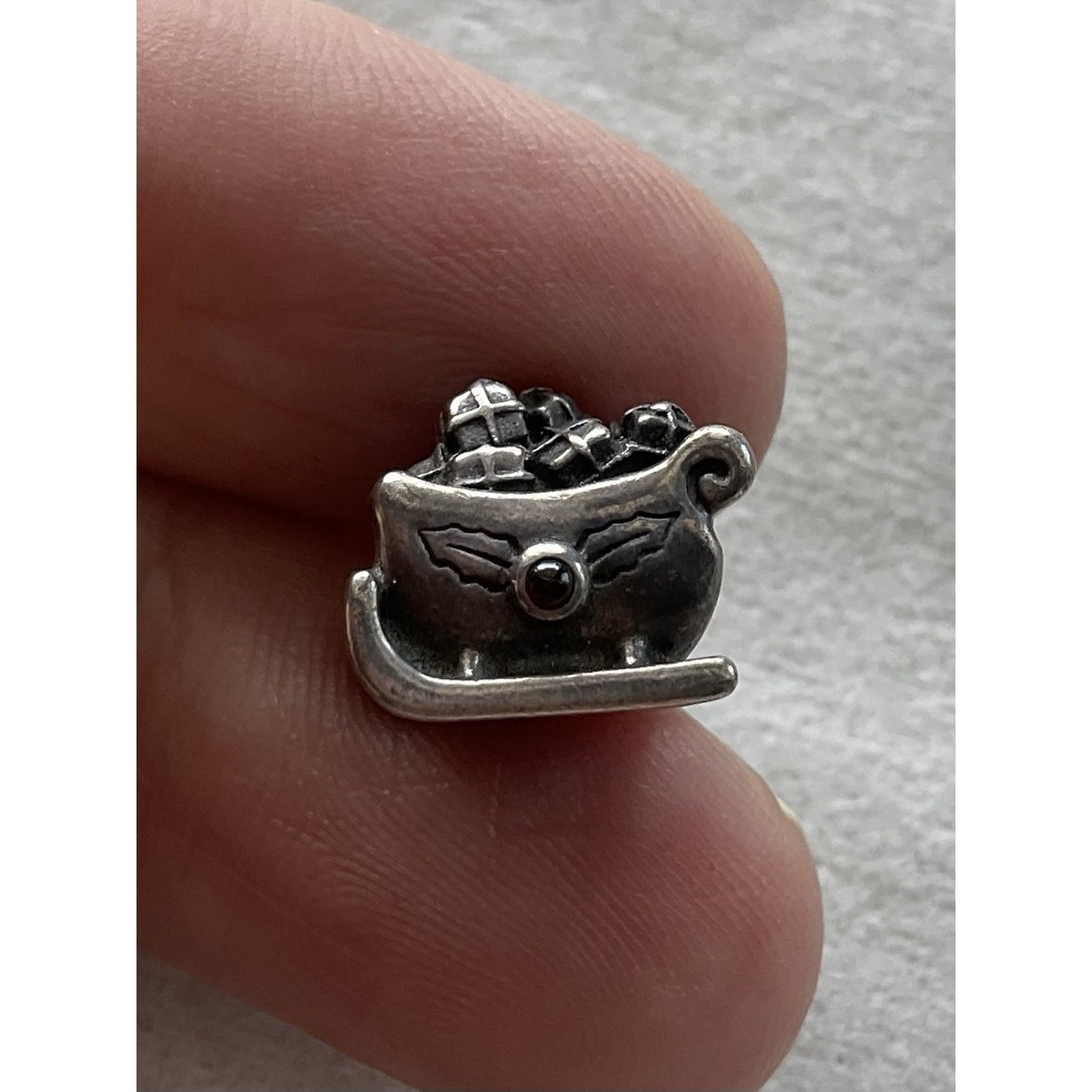 retired Pandora sterling silver Santa's Christmas Sleigh charm ALE 925